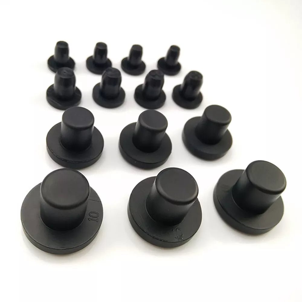 Black Hole Plug End Cap Round Solid Silicone Rubber Blanking Seal Bung 3mm - 15mm - HomeDIYer