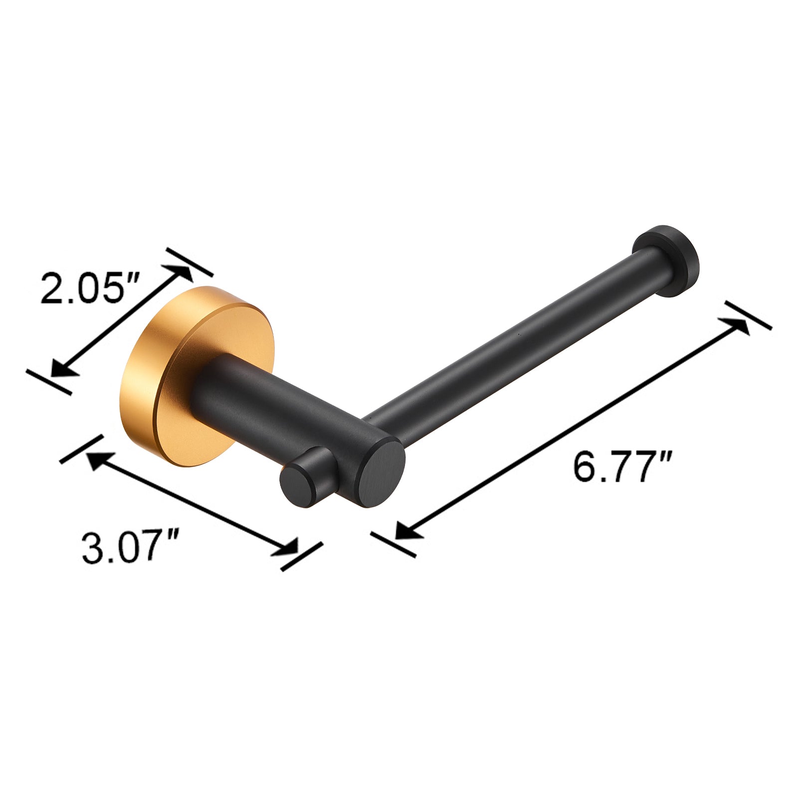 Adjustable 3-Piece Bathroom Hardware Set – Black Gold Towel Bar 16-27”, Towel Ring & TP Holder