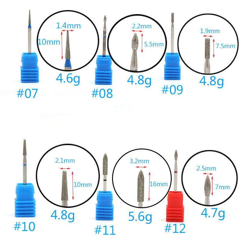 Diamond Grinding Nail Art Drill Bit Rotary Cuticle Clean Manicure Pedicure Tools
