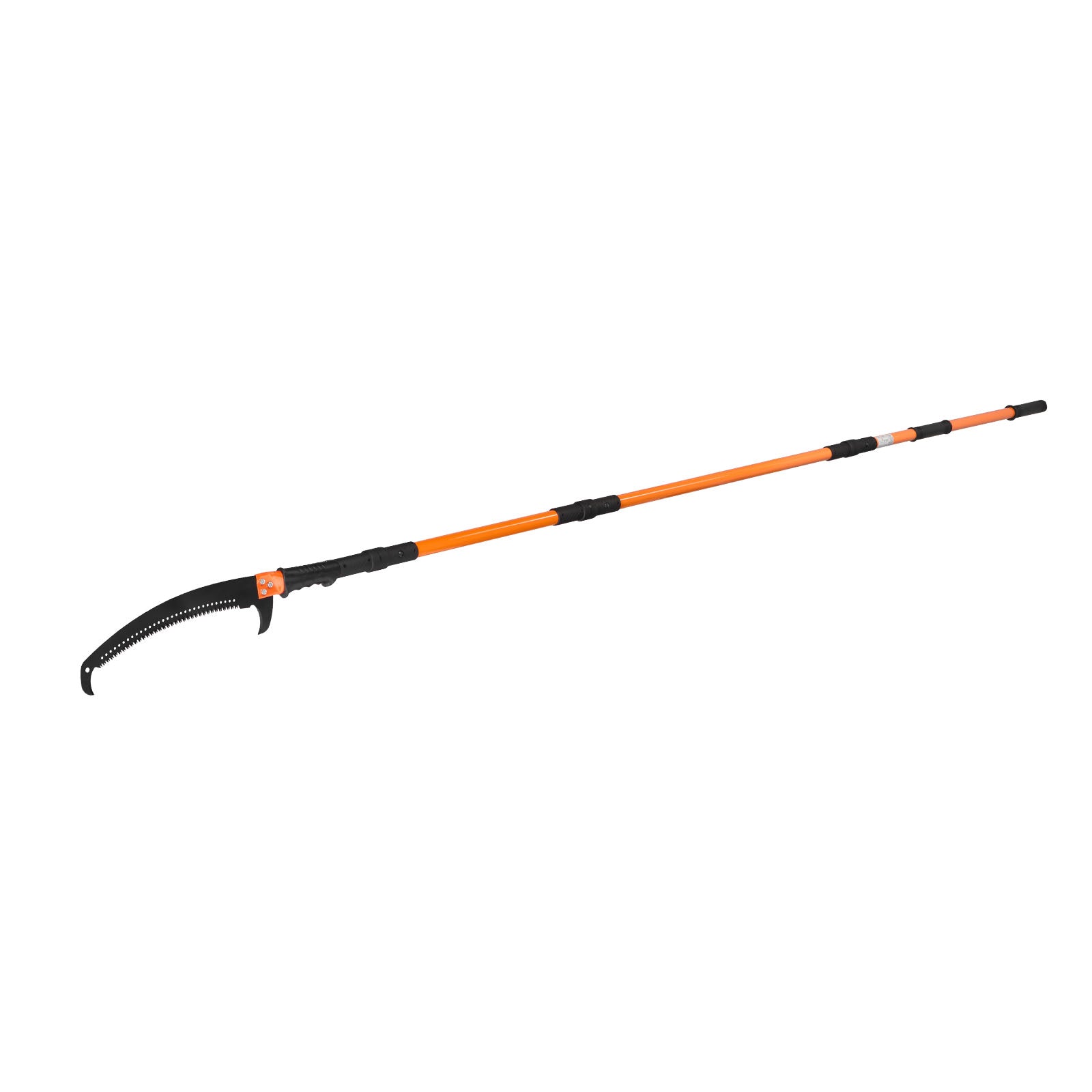 4.46–26.4 ft Manual Pole Saw – 2 Double-Hook 65Mn Blades + Push-Button Fiberglass Poles