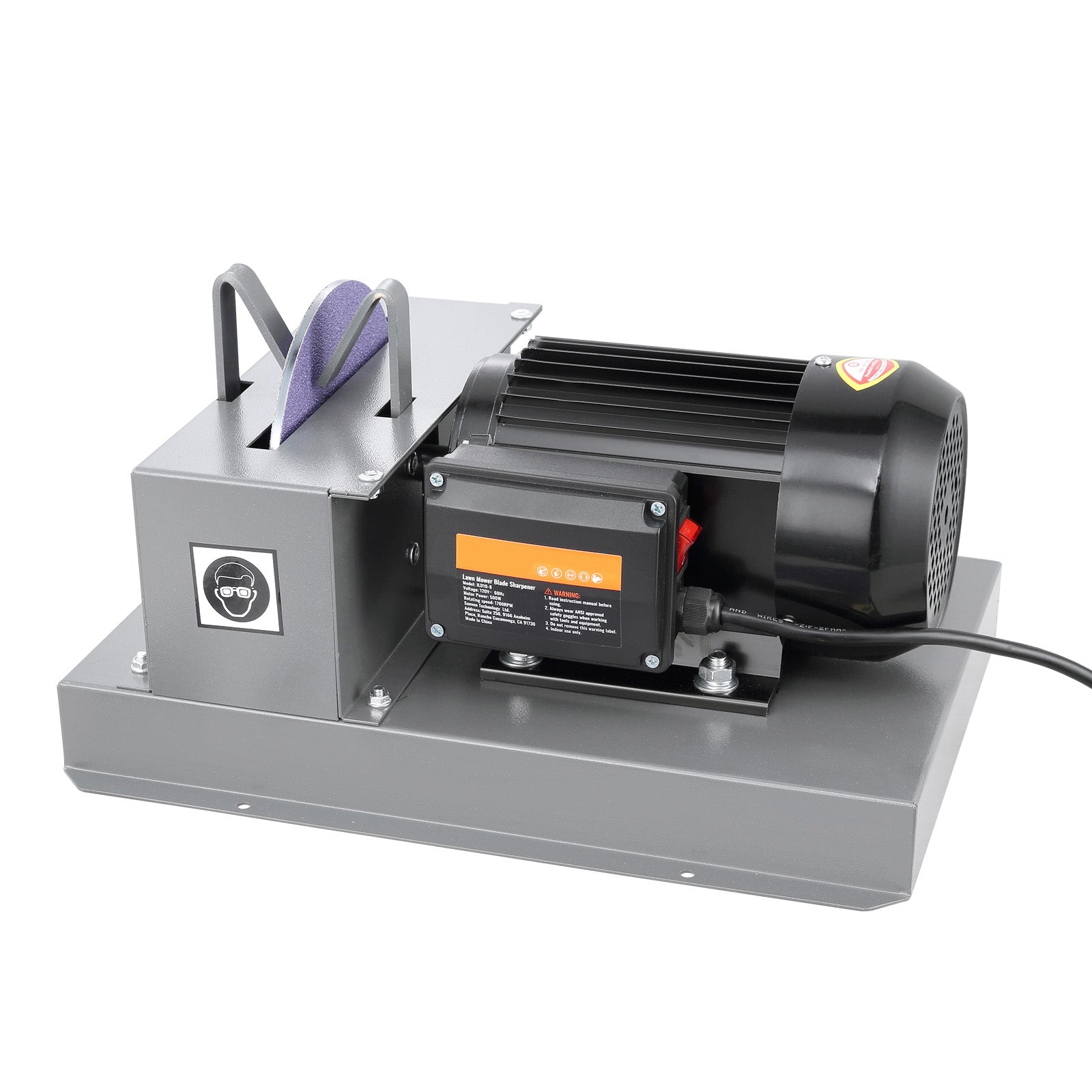Lawn Mower Blade Sharpener, 2/3HP 500W Lawnmower Blade Grinder with 7-inch Ceramic Grinding Wheel, Powerful Bench Mower Sharpening Machine for High/Low Lift Blades, Gator Blades, Flat Blades