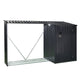 Outdoor Steel Firewood Rack and Metal Storage Shed 2-in-1 with Sloped Roof, Black, 102.75"L x 38.3"W x 63.75"H