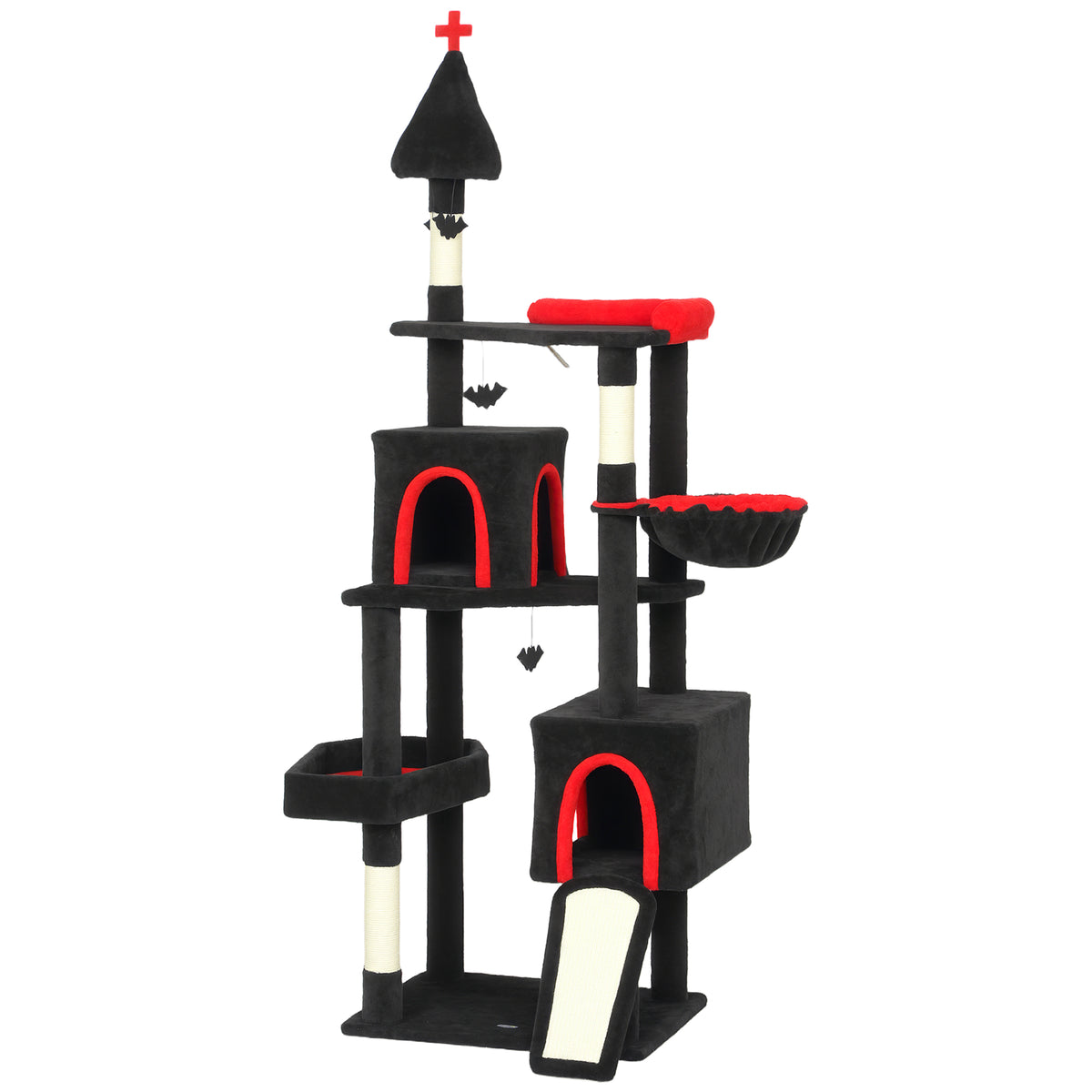 Gothic Cat Tree 77.6-Inch with 2 Condos & Sisal Scratching Posts