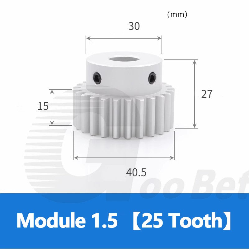 Spur Gear Aluminium Mod 1.5 with Hub 12- 32 Tooth Pinion Motor Gear Bore 6-20mm