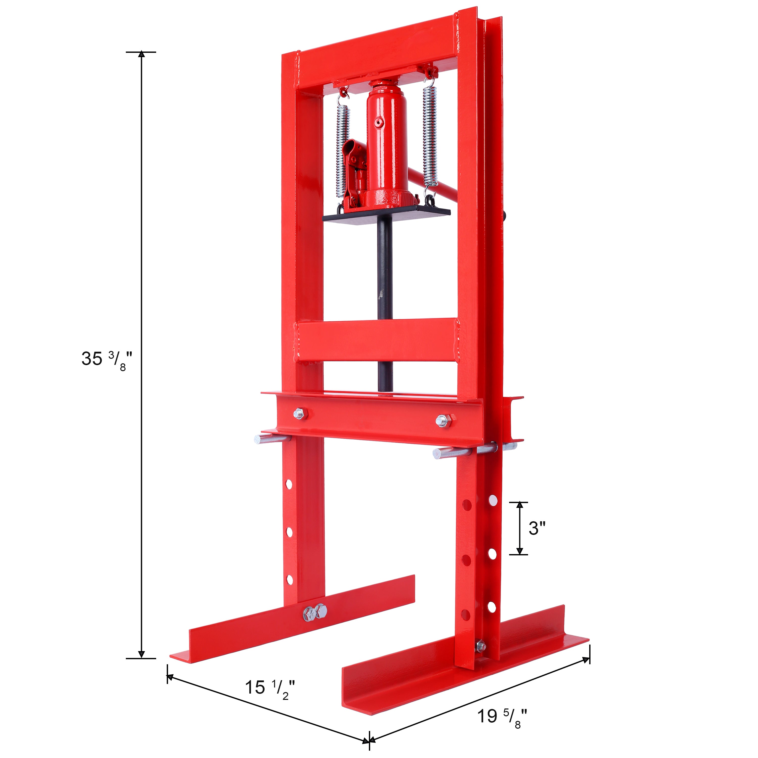 Hydraulic 6 Ton H-Frame Garage Floor Adjustable Shop Press with Plates, 6T, black