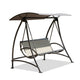 3-Seat Patio Swing with Adjustable Canopy, Textilene Fabric, Steel Frame, 970 lb Capacity