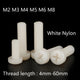 White Nylon Phillips Pan Head Machine Screws – M2 to M8, Non‑Conductive & Corrosion‑Free (PA66)