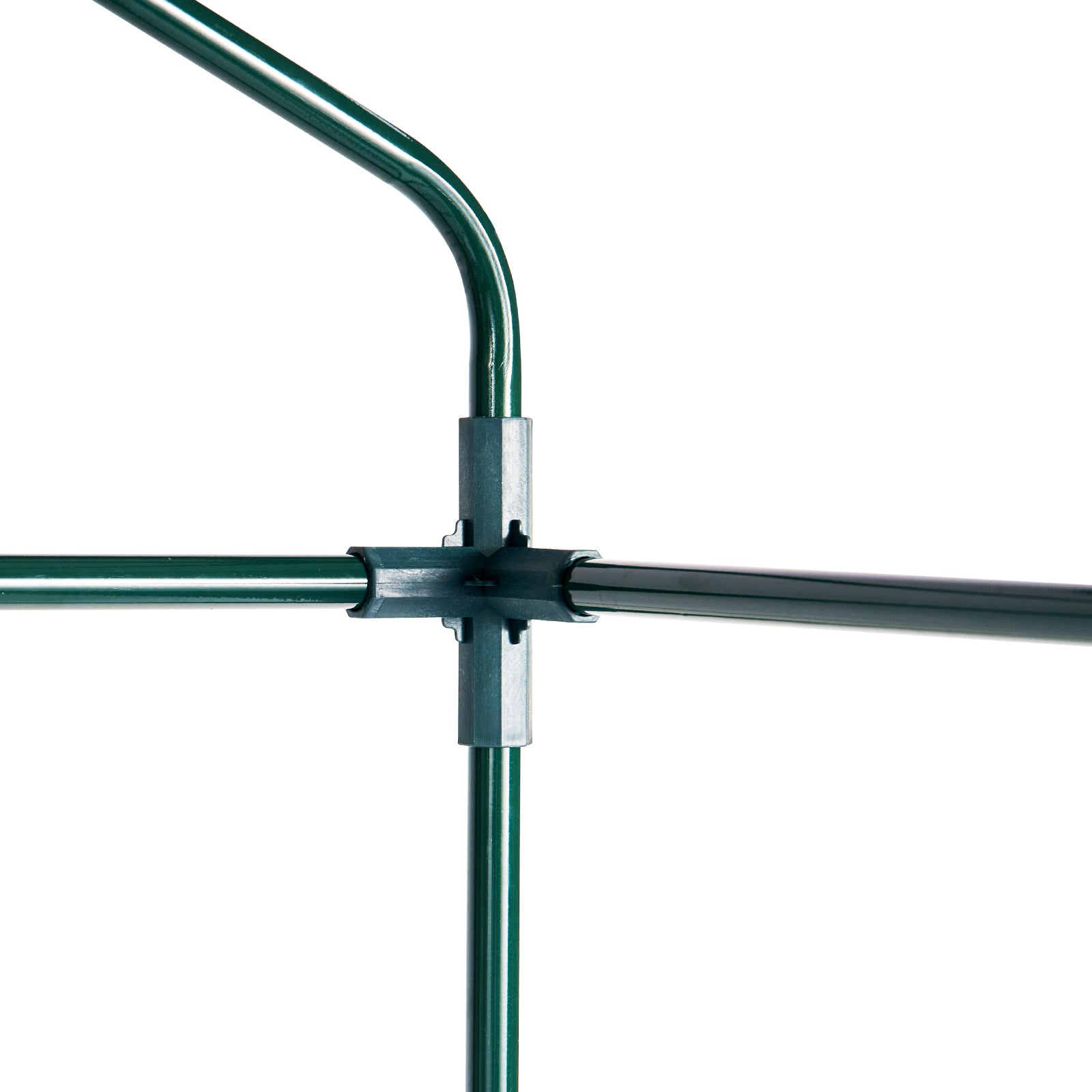 4.6ft x 2.4ft x 6.7ft Walk‑In Greenhouse with 4 Shelves — High‑Strength PE Cover Roll‑Up Door & Steel Frame Green