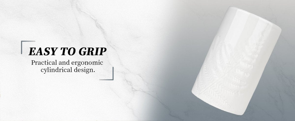 Bathroom Accessory Set, 3 Pcs Ceramic Sets with Toothbrush Holder, Soap Dispenser, Soap Dish, Modern Bathroom Sink Set Vanity Countertop Decor, White Tumbler Cup with Leaf - Look - HomeDIYer