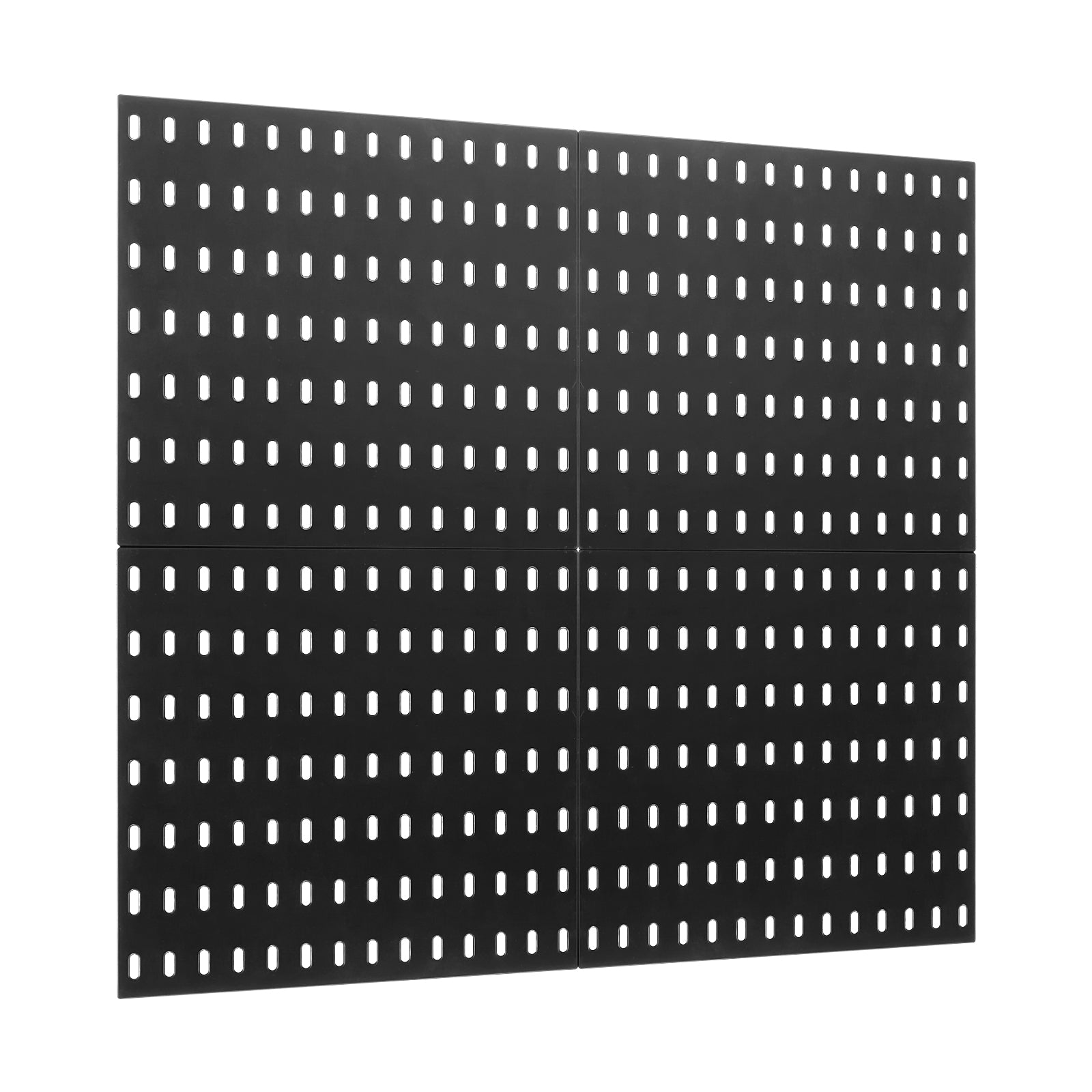 Modular Plastic Pegboard Wall Organizer Kit, 4-Panel 11"x11" ABS Panels, 20 lb per Panel, Black