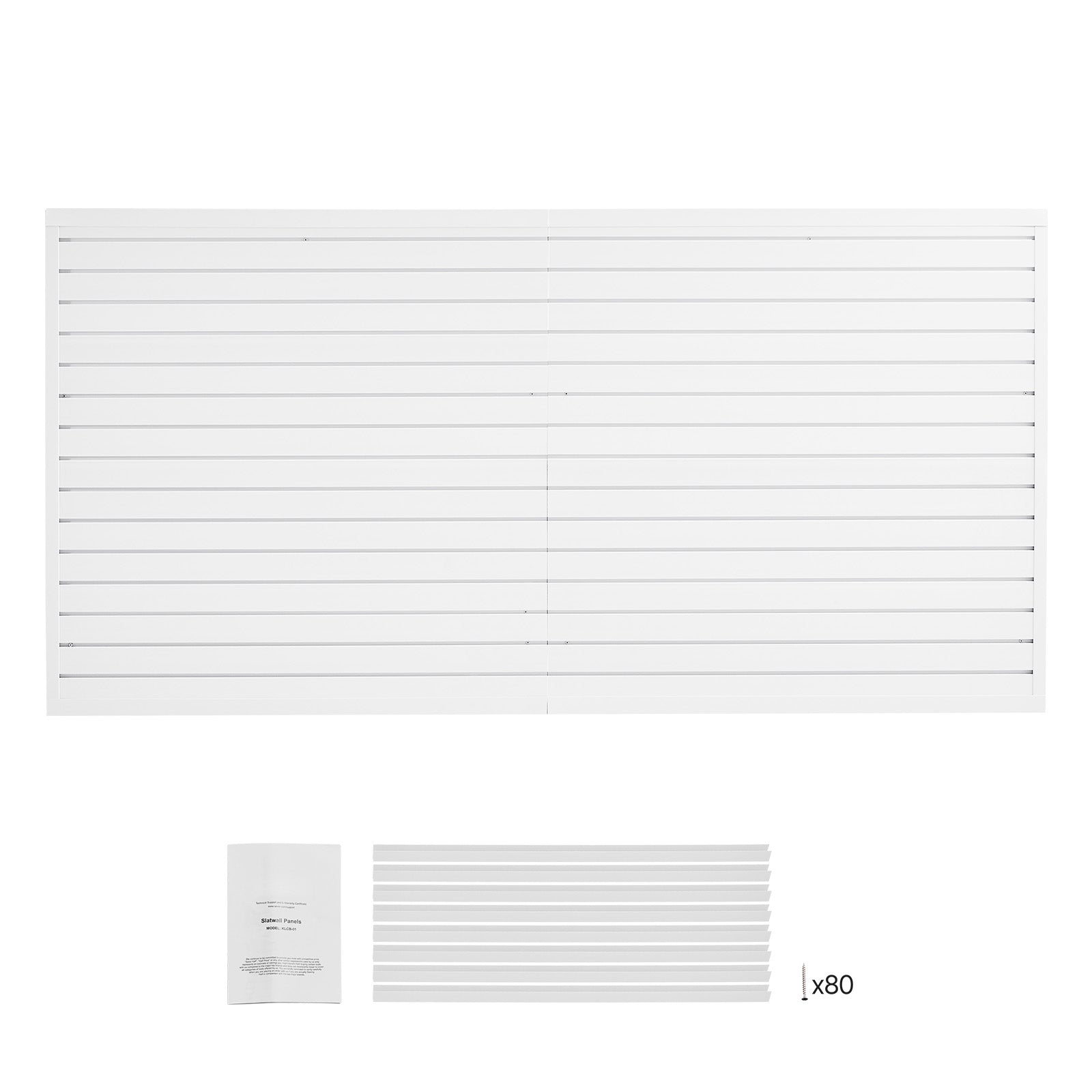 8 x 4 ft Slat Wall Paneling PVC White Garage Slatwall with Accessories