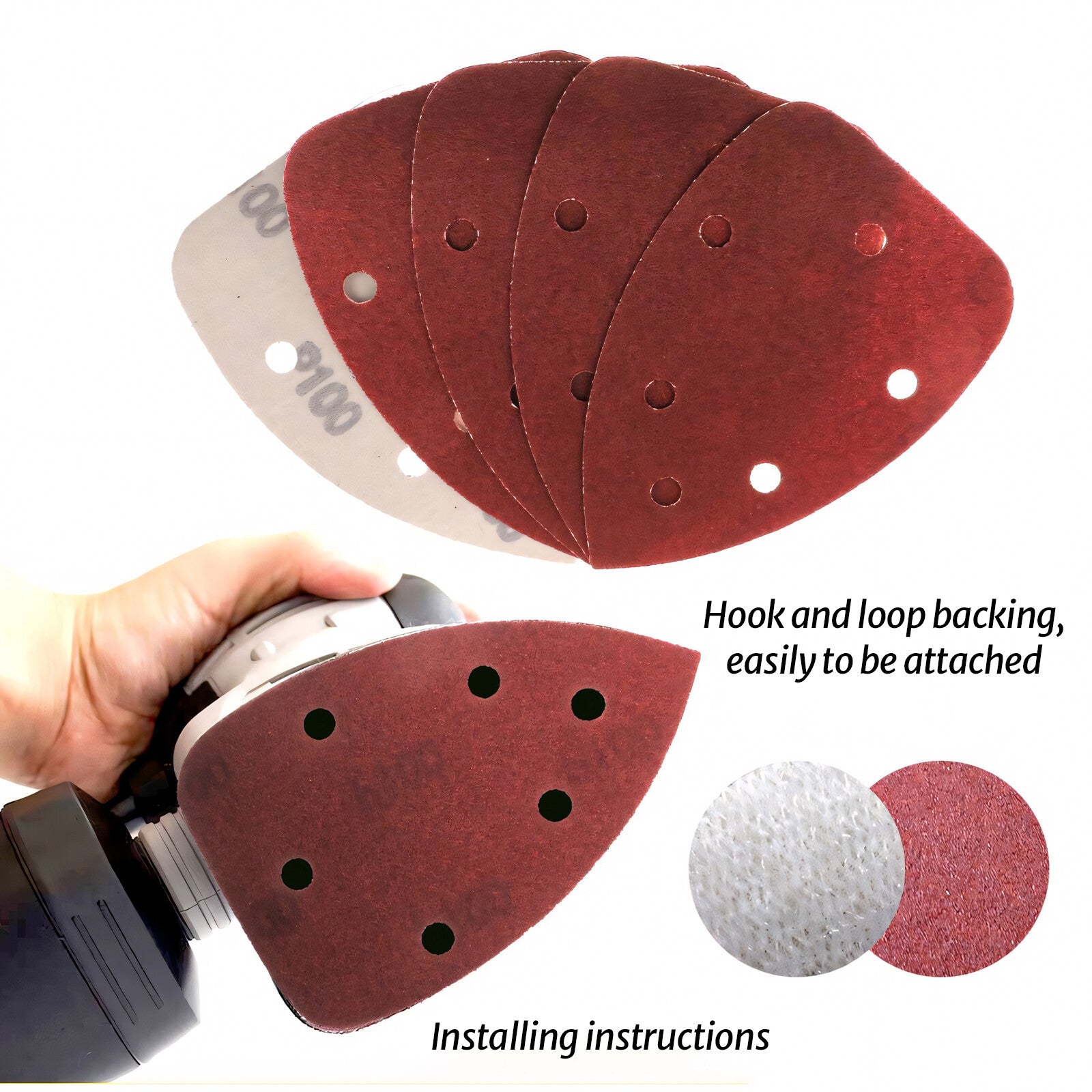 6 Hole Mouse Detail Sander Sandpaper Sanding Pads Sheets 40 Grit to 1000 Grit