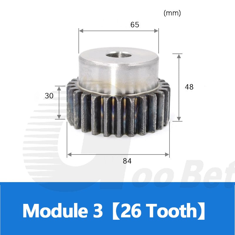 Spur Gear C45 Steel Mod 3 with Hub 12-40 Tooth Motor Pinion Hardened 8-40mm Bore