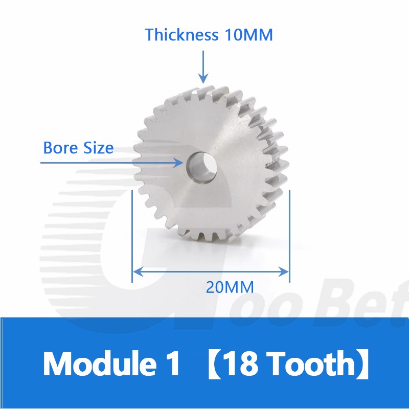 Spur Gear Module 1 Stainless Steel 12-120 Tooth Motor Pinion Flat Gear Precision