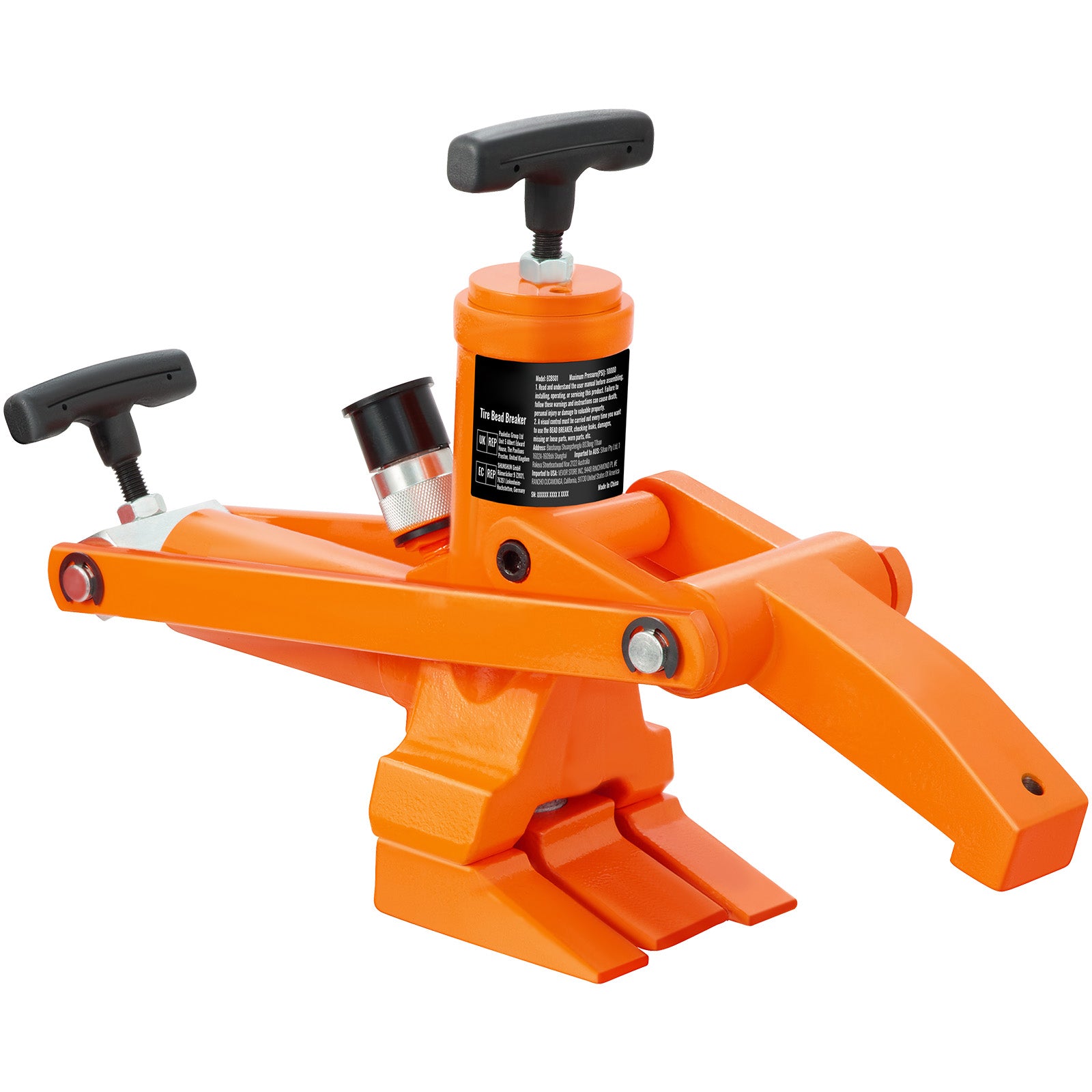Hydraulic Bead Breaker, 10000 PSI Tire Bead Breaker with Metal Foot Pump, Heavy-duty Steel Bead Breaker Tool for Tractors, Trucks, Buses, Lawn Mowers, ATVs