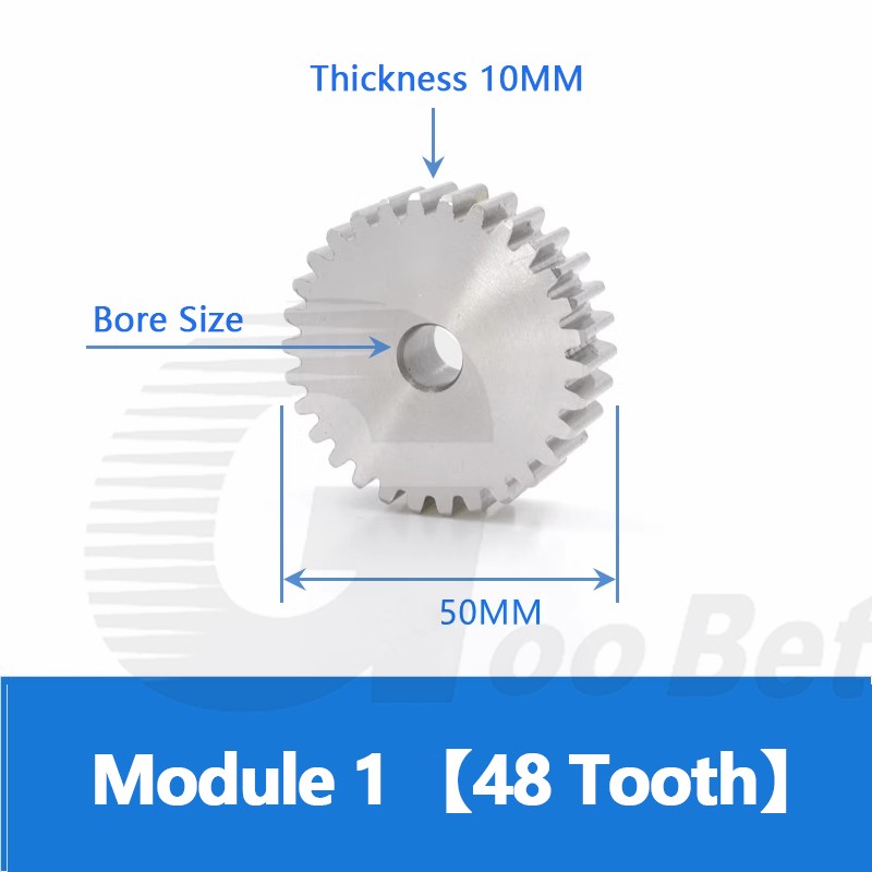 Spur Gear Module 1 Stainless Steel 12-120 Tooth Motor Pinion Flat Gear Precision