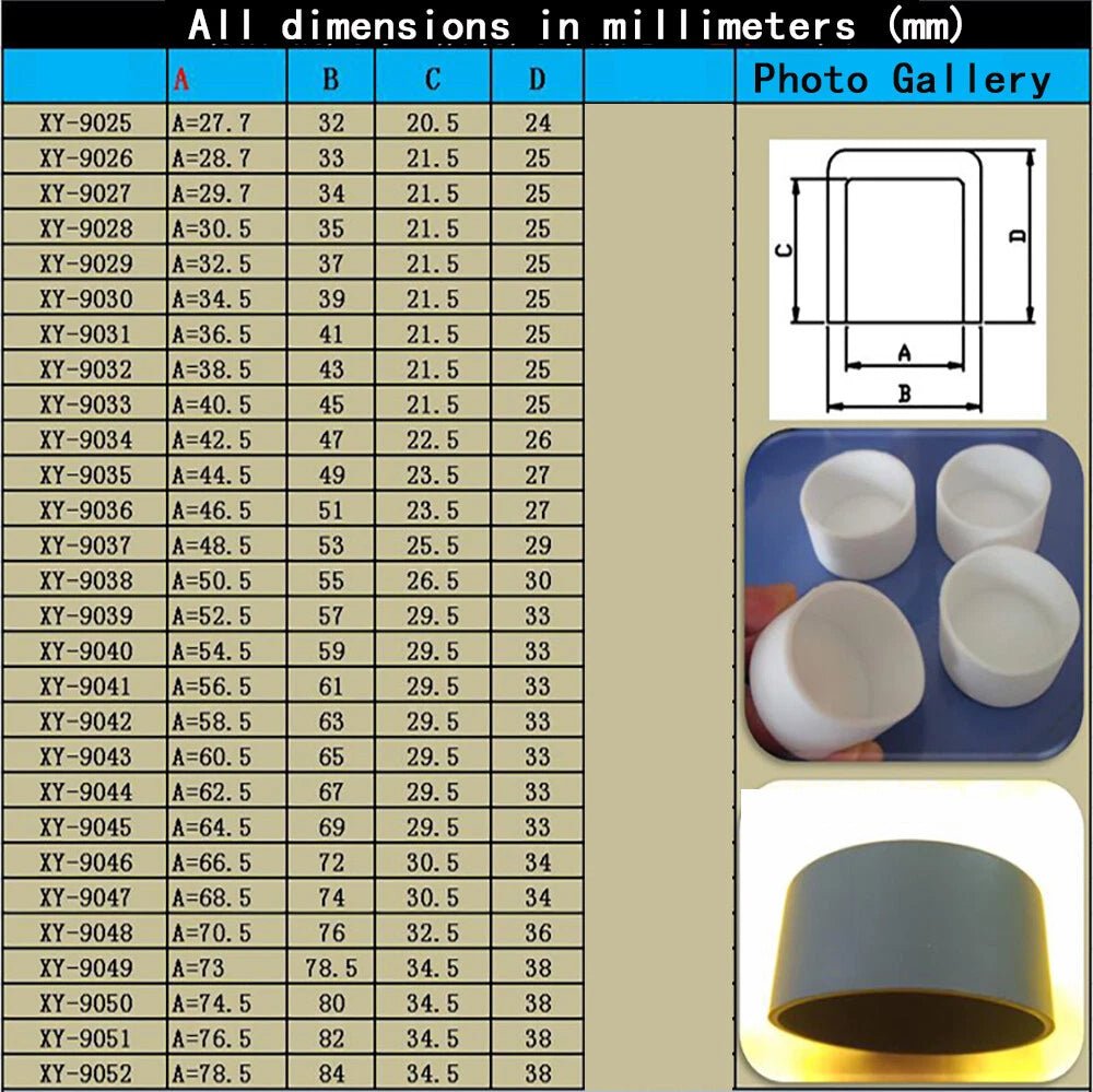 Rubber Chair Ferrule Bottom Protector Furniture Table Feet Leg End Tip 2.8 - 78mm - HomeDIYer