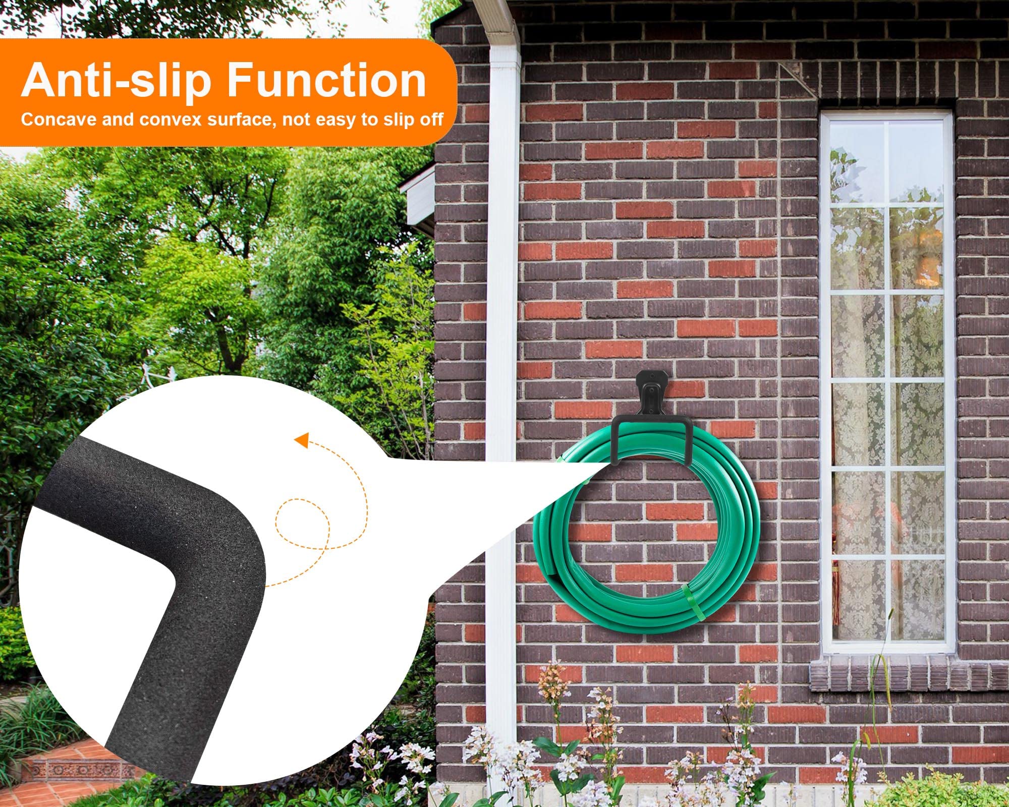 Metal Garden Hose Holder – Heavy Duty Wall Mount Hose Hanger for Outside Yard, Rustproof & Sturdy