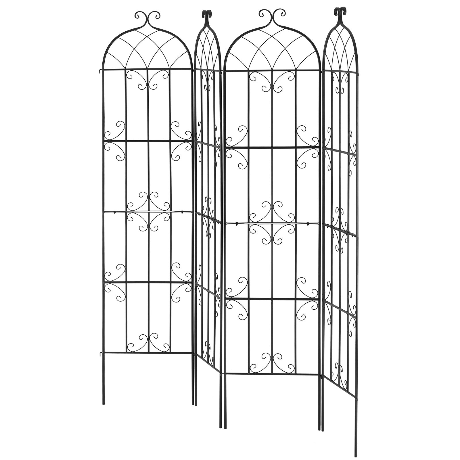 4 Packs Metal Garden Trellis for Climbing Plant Support 87x20 in Rustproof