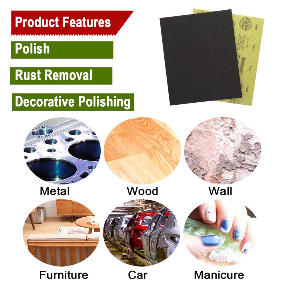 Sandpaper 230 x 280mm Wet And Dry 60# To 2500# Grit Abrasive Sanding Paper Sheet