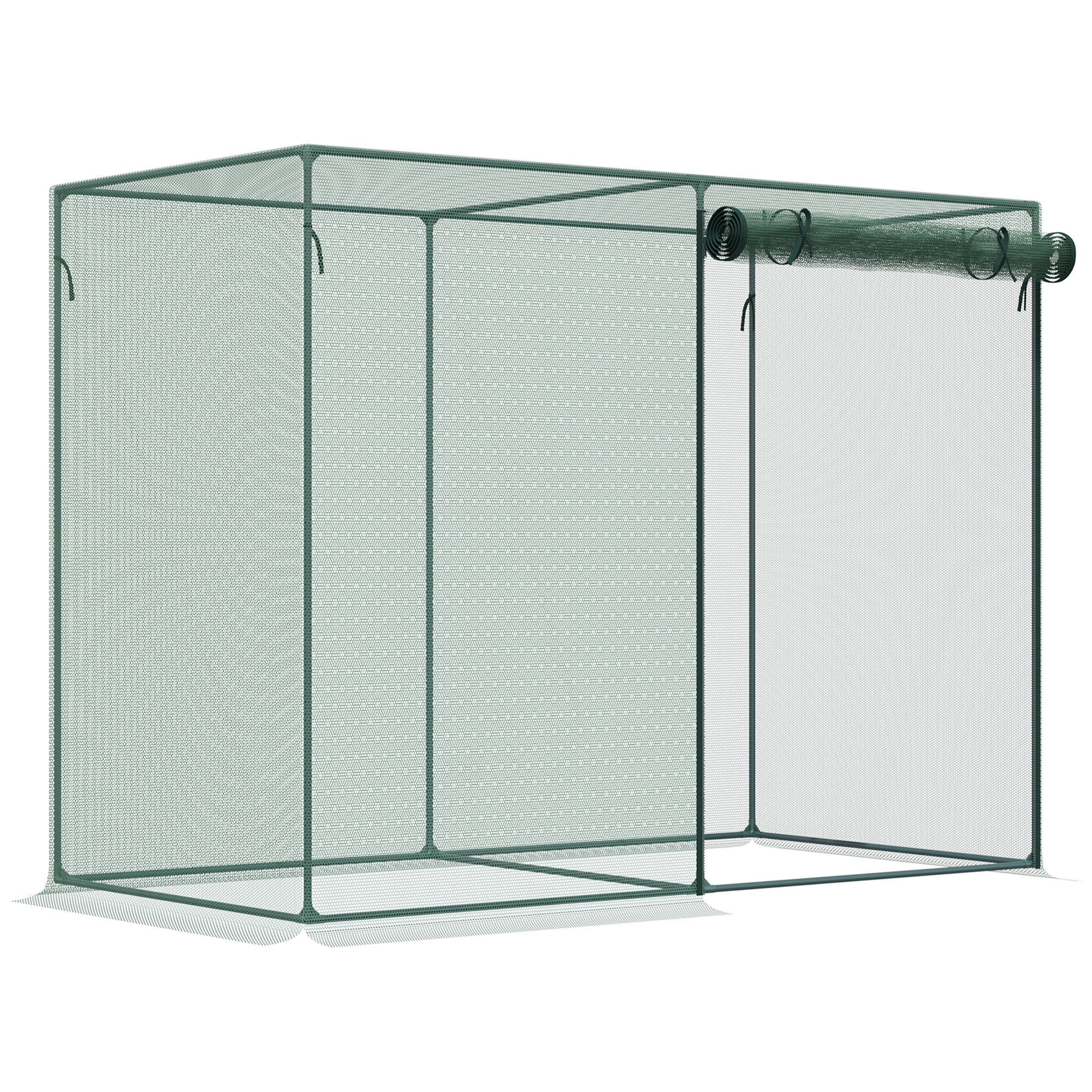 6' x 3' Crop Cage, Plant Protection Tent with Zippered Doors for Vegetable Garden, Backyard, Green
