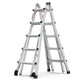 22 FT Aluminum Multi‑Position Ladder with Wheels — 300 lb Capacity, A‑Frame, Extension & More, Metallic Grey