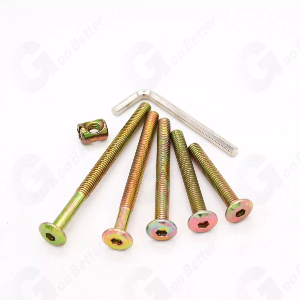 51Pcs M6 Beds Cot Flat Socket Furniture Bolts Screw, Barrel Nuts & Allen Key Kit - HomeDIYer