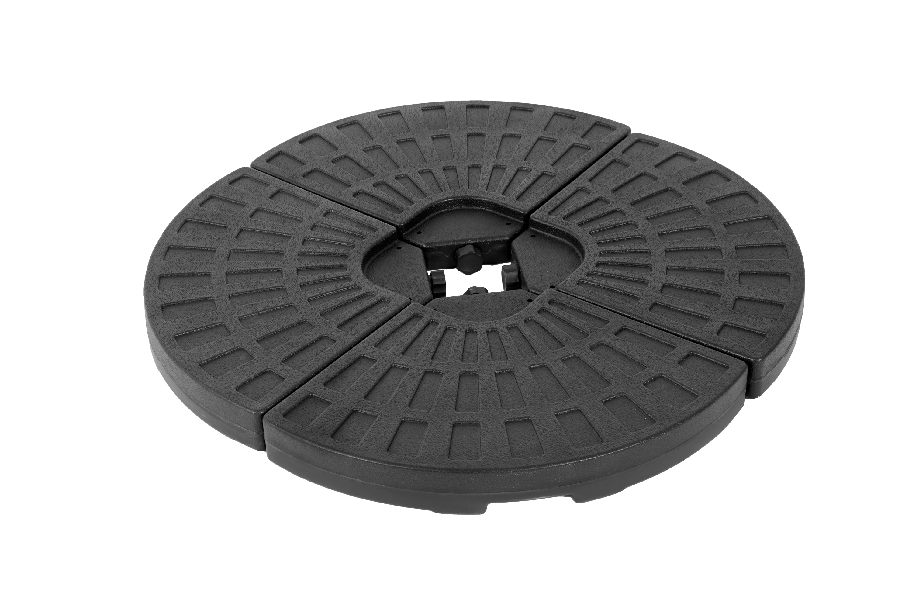 4-Piece Fillable Patio Umbrella Base Weight Plates – PE Plastic, Black