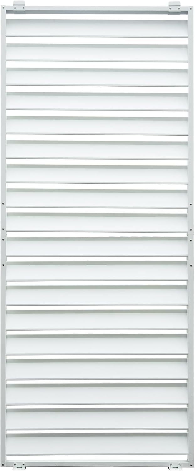 Louvered Pergola Screen Panel, Aluminum Privacy Screen for Outdoor Pergola, White