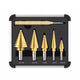 HSS 6PCS Titanium Step Drill Bit Set With Automatic Center Punch for Metal/Wood