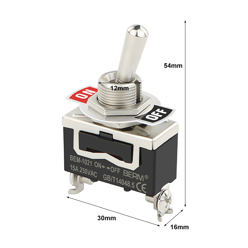Mini Toggle Switch ON-OFF-ON SPDT — 2/3 Position, 2–6 Pin, Latching & Momentary