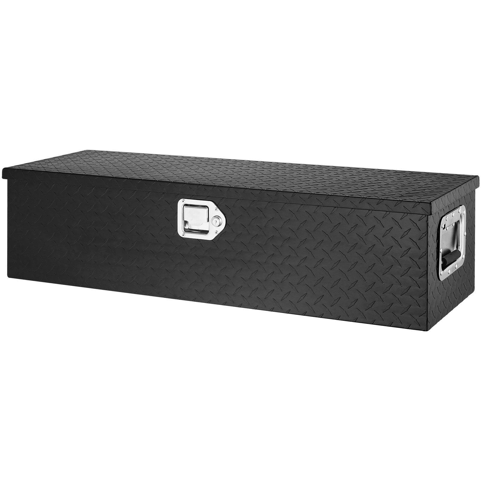 Heavy Duty Aluminum Truck Bed Tool Box, Diamond Plate Tool Box with Side Handle and Lock Keys, Storage Tool Box Chest Box Organizer for Pickup, Truck Bed, RV, Trailer, 39"x13"x10", Black