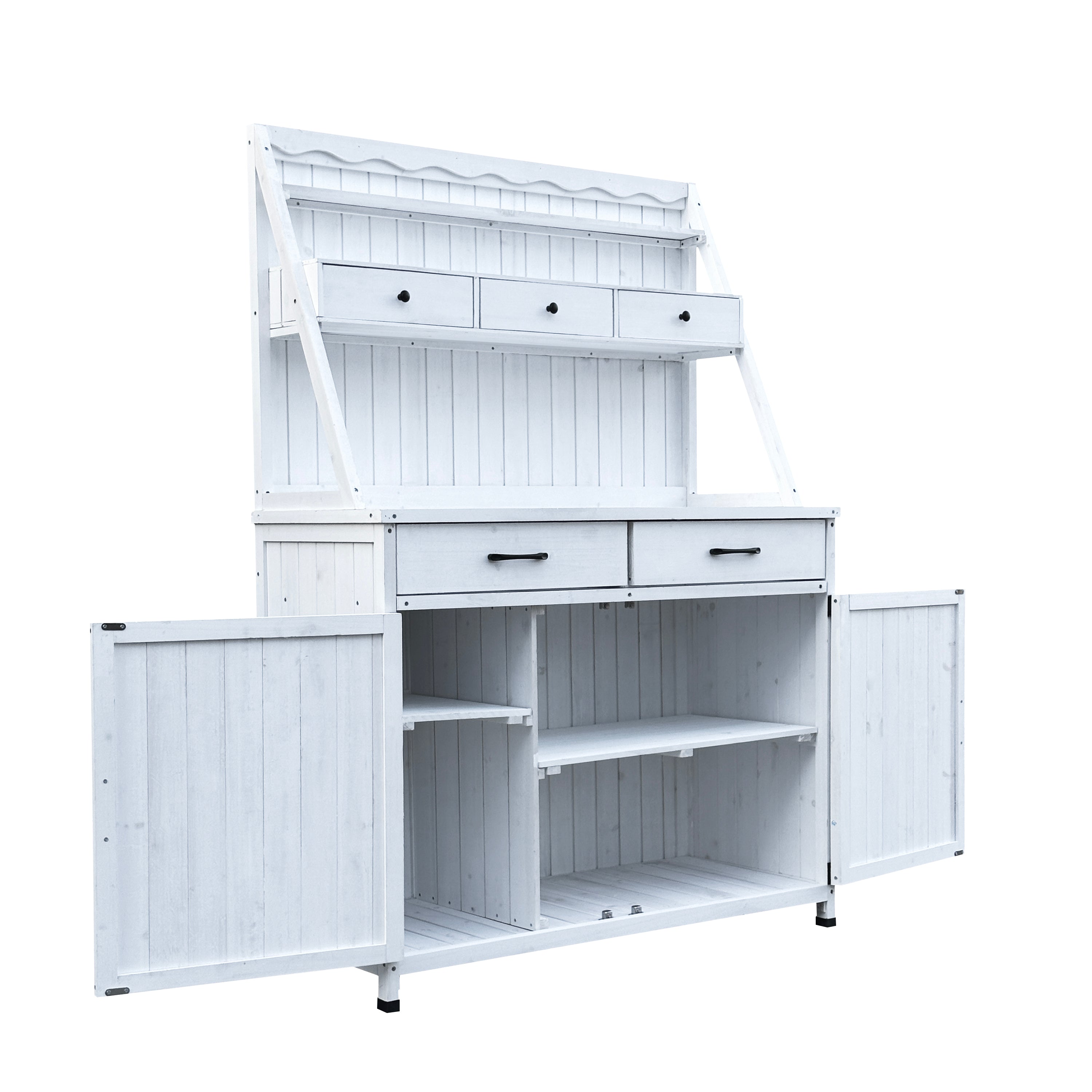 Outdoor Potting Bench Table, Tableside cabinet tool cabinet ,Wooden Gardening Table Tabletop and Storage Cabinet, Planting Table Garden Work Bench for Garden, Patio, Greenhouse