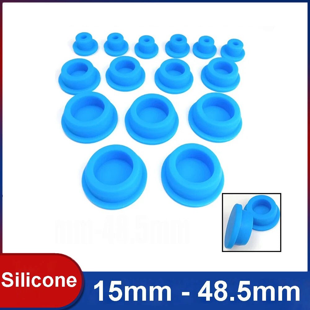 Silicone Rubber Round Hole Plugs Blanking End Cap Tube Pipe Insert Bung Blue - HomeDIYer