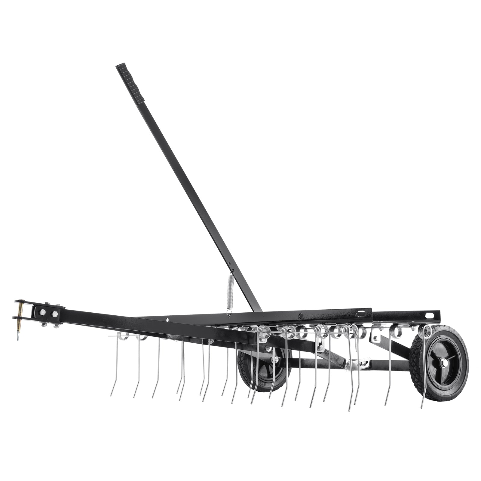 Tow Behind Dethatcher, 40-inch Tow Dethatcher with 20 Spring Steel Tines, Lawn Dethatcher Rake for ATV or Mower, Tow Behind Lawn Rake with Lift Handle for Garden Farm Grass