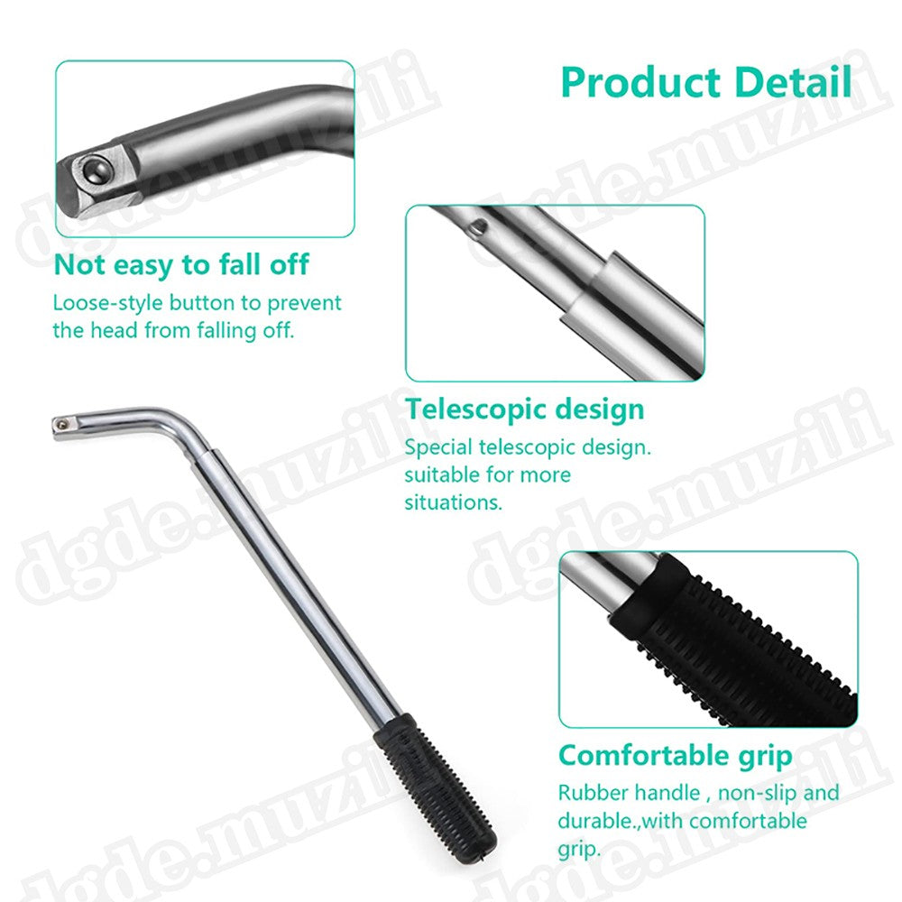 Extendable Wheel Telescopic Car Van Brace Socket Tyre Nut Wrench 17-19-21-23mm