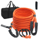 7/8" x 30' Kinetic Recovery Tow Rope 30,580 lbs with 2 Soft Shackles 41,750 lbs, 30% Elasticity Off-Road Snatch Strap for Jeep Truck ATV, Orange