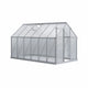 12.3ft x 6.2ft x 6.5ft Heavy‑Duty Aluminum Walk‑In Greenhouse — Polycarbonate Panels Sliding Door & Rooftop Vent Silver