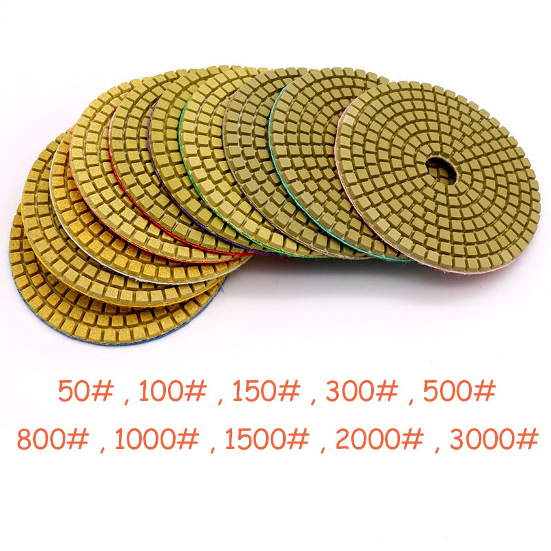 100mm 4"/75mm 3" Wet Diamond Polishing Pads Concrete Granite Marble 50-3000 Grit