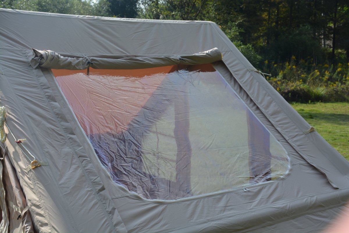 Inflatable Camping Tent Easy Setup 4 Season Glamping Tent with High Performance Inflatable Structure 4 - 6 Persons Waterproof Windproof Outdoor Self - Supporting Blow up Tent Air Tent Portable House Beige - HomeDIYer
