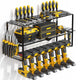 Heavy Duty Metal Power Tool Organizer, 7-Slot Cordless Drill Holder Rack, 150 lb Capacity, Pegboard Compatible, Black