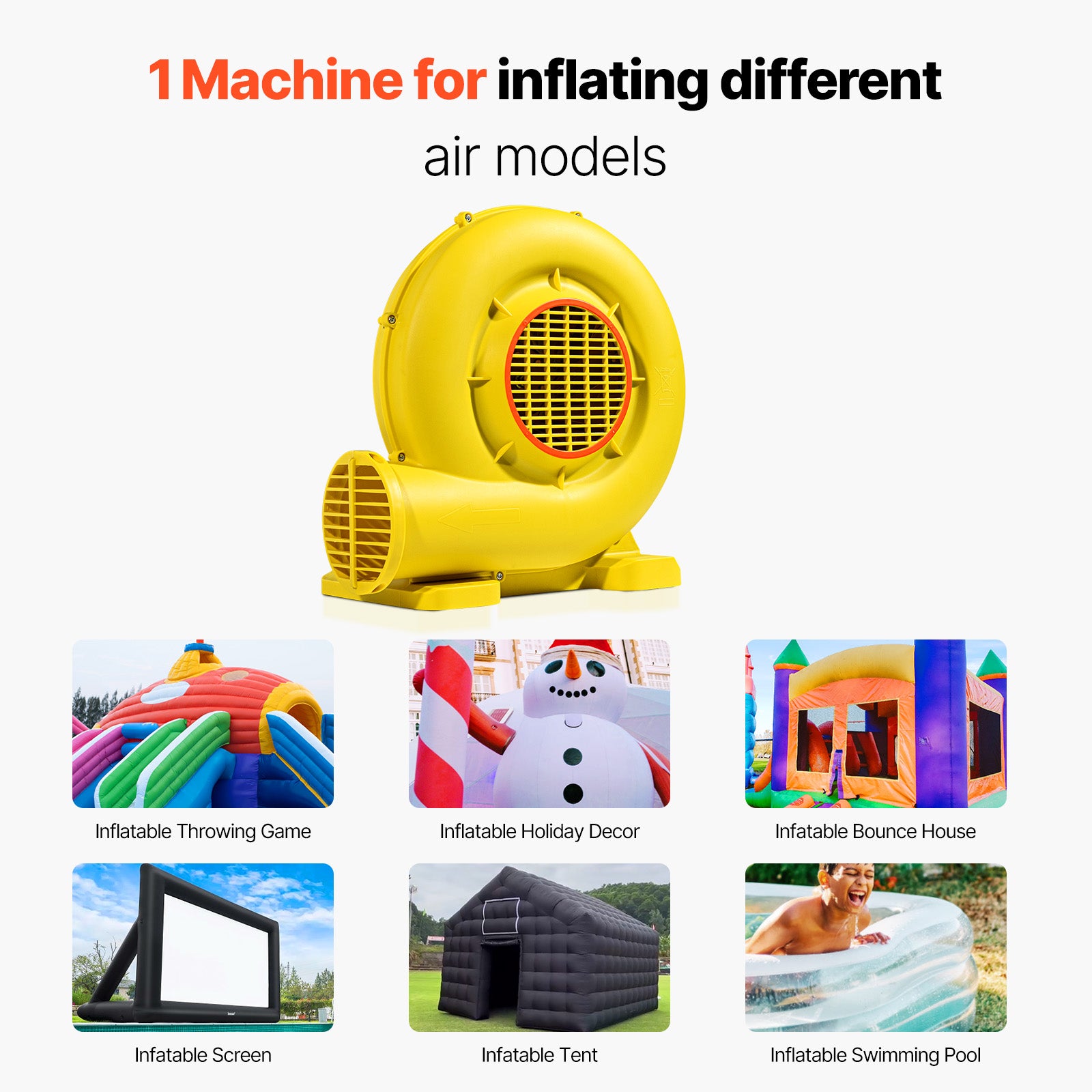 Inflatable Bounce House Blower 1&1.3HP 750W&950W for Commercial Bounce House