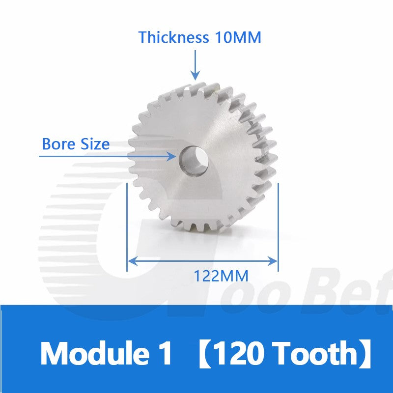 Spur Gear Module 1 Stainless Steel 12-120 Tooth Motor Pinion Flat Gear Precision