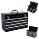 21" Heavy Duty Black Metal Tool Box with 4 Ball-Bearing Drawers