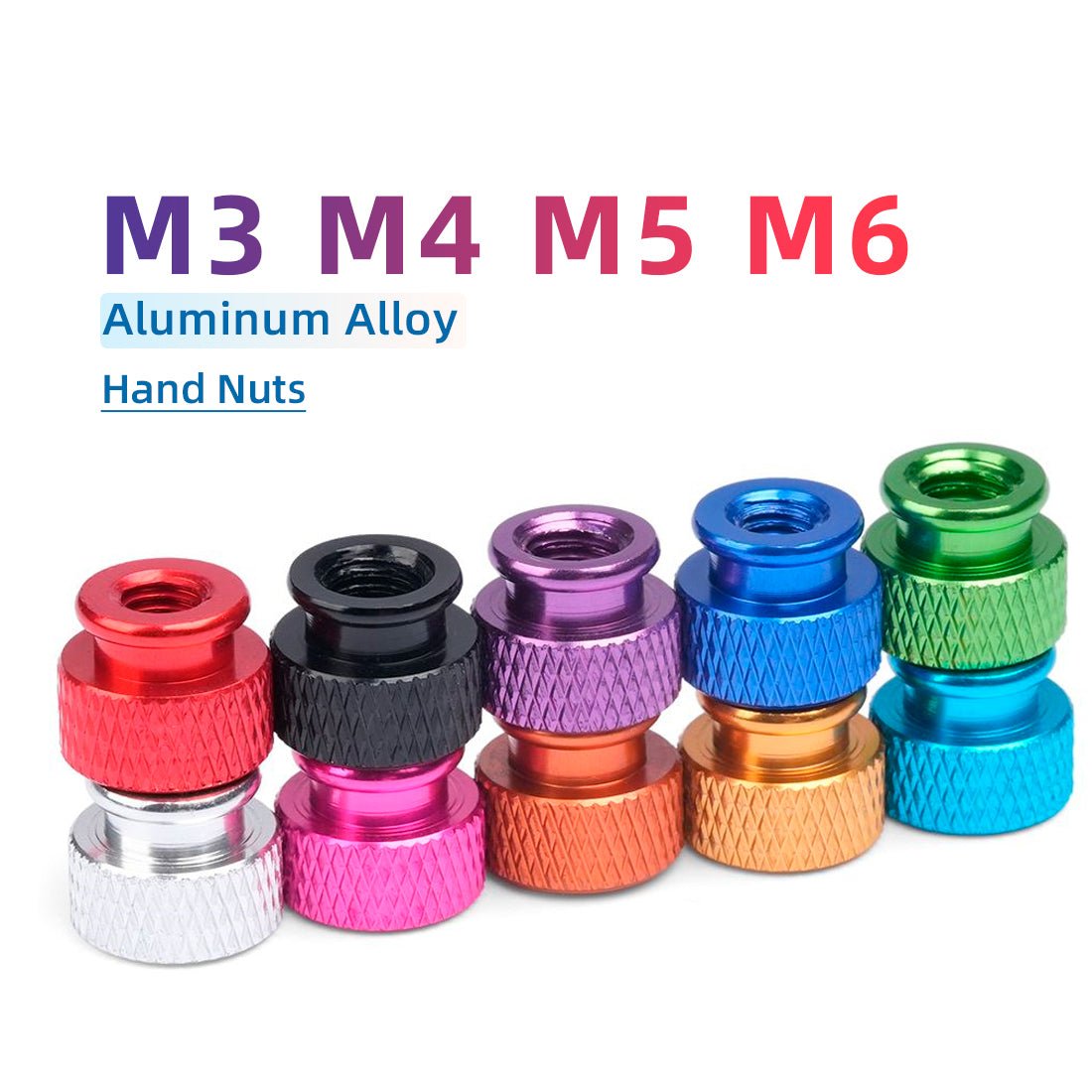 Colourful Knurled Thumb Nut Aluminum Allo Hand Grip Knobs M3 M4 M5 M6 Thumb Nuts - HomeDIYer