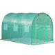 12ft x 7ft x 7ft Walk‑In Tunnel Greenhouse — Galvanized Steel Frame Roll‑Up Windows & Zippered Door Green