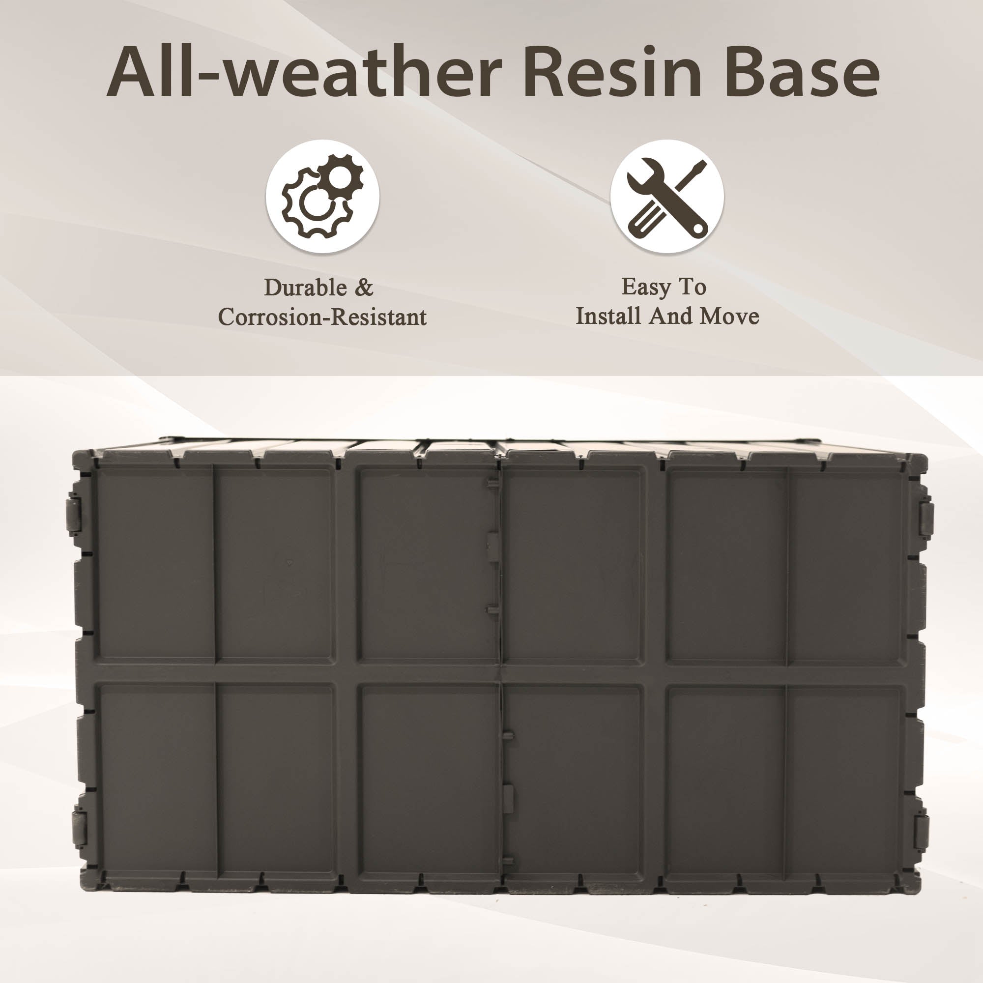 200 Gallon Outdoor Steel Deck Box – Extra-Large Waterproof Patio Storage Bench, Dark Brown