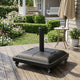 Halea 90 lb Square Outdoor Umbrella Base with Wheels, Concrete-Filled Resin, Black