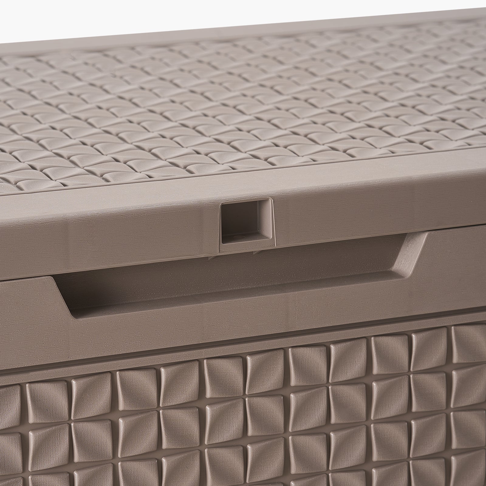 Outdoor Storage Box, 100 Gallon Resin Deck Box, Backyard Outside Toy and Towel Storage Cabinet Waterproof, for Patio Furniture Cushions, Garden Tools, Pool Supplies & Package Delivery (Grey)