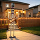 Halloween Skeleton Guitar Statue, 61.8-Inch Metal Yard Decoration